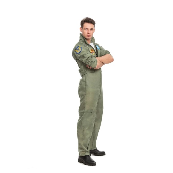 SPOOKTACULAR CREATIONS Military Fighter Pilot Halloween Costume with Accessories - Picture 1 of 6